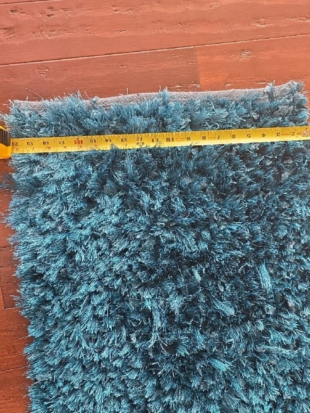 Teal Plush Shag Door Mat - Cozy Entry Accent